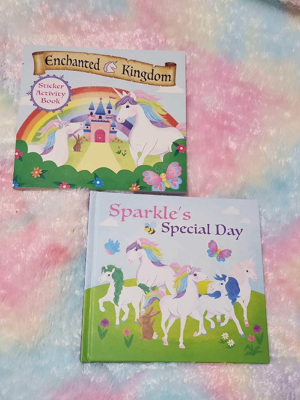 Set of 2 Unicorn Kids Books Hardcover & Sticker Activity Book Bundle